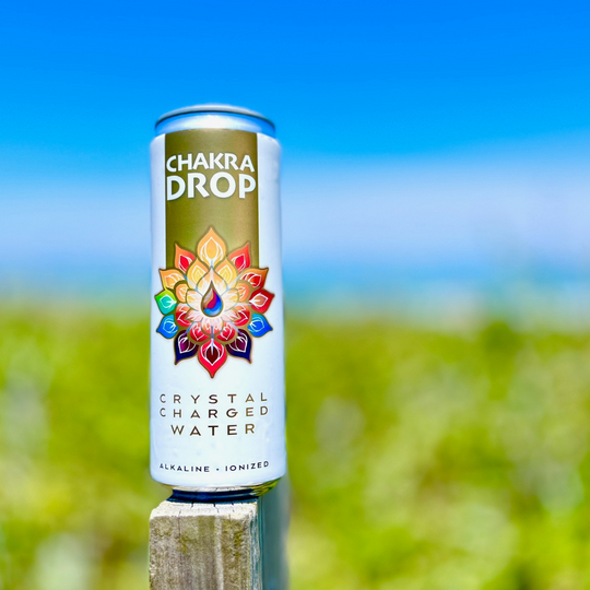 Chakra Drop Crystal Charged Water, 12 oz can, (4-Pack) 9.5 pH, Mineralized & Energized
