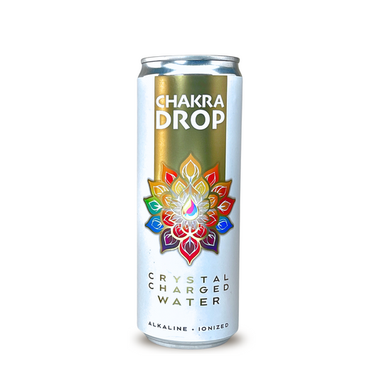 Chakra Drop Crystal Charged Water, 12 oz can, (4-Pack) 9.5 pH, Mineralized & Energized