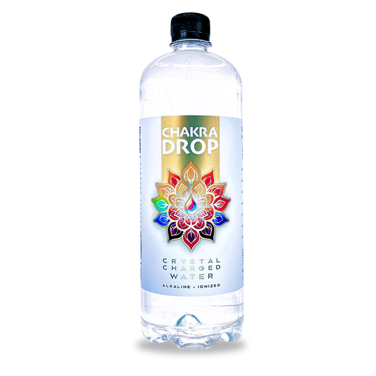 Chakra Drop Crystal Charged Water, 1 Liter (4-Pack) 9.5 pH, Mineralized & Energized