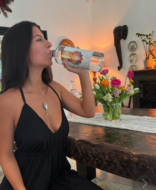 Chakra Drop Crystal Charged Water, 1 Liter (4-Pack) 9.5 pH, Mineralized & Energized